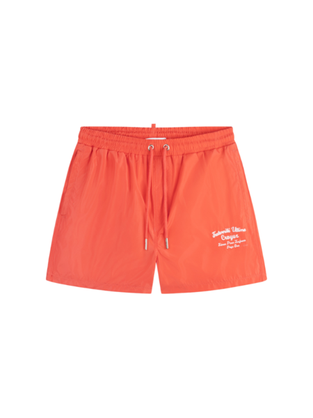 Croyez Fraternite Swim Shorts - Coral/White