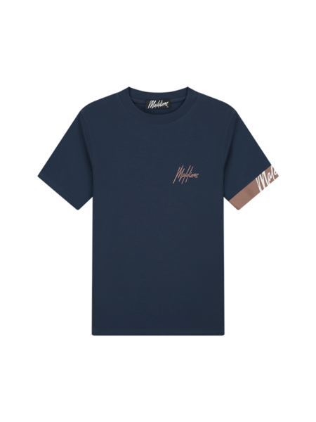 Malelions Malelions Captain T-Shirt 2.0 - Navy/Light Mauve