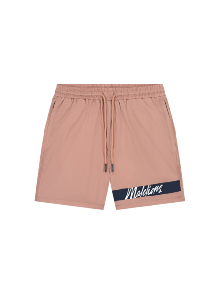 Malelions Captain Swim Shorts - Light Mauve/Navy