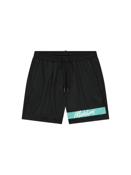 Malelions Captain Swim Shorts - Black/Turquoise