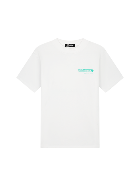 Malelions Malelions Hotel T-Shirt - White/Turqoise