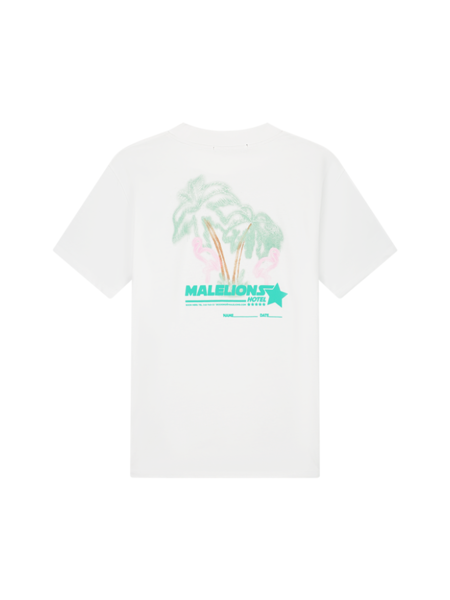 Malelions Malelions Hotel T-Shirt - White/Turqoise