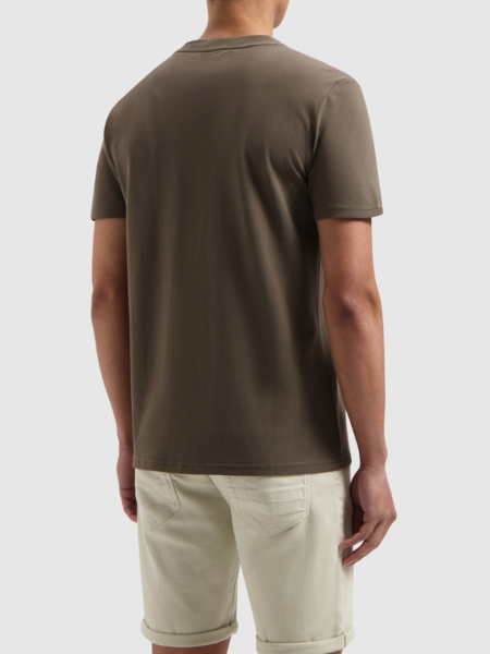 Pure Path Pure Path Embroidery Waffle T-Shirt - Brown