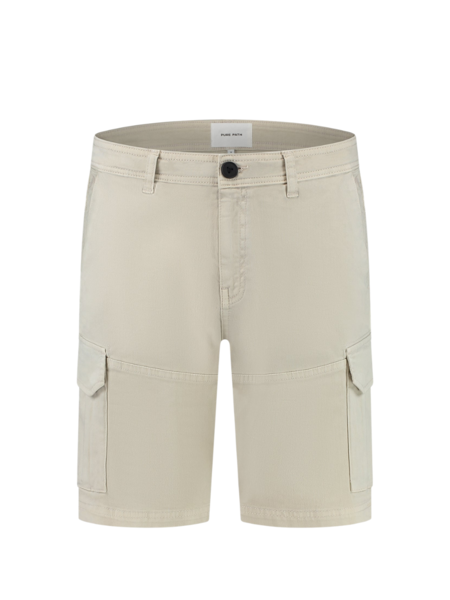 Pure Path Pure Path Garment Dye Cargo Shorts - Sand