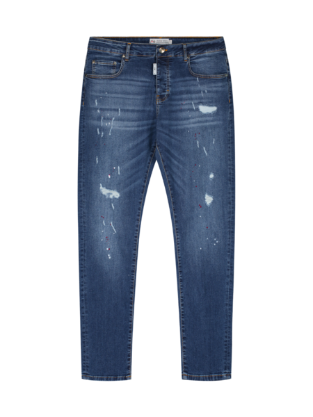 AB Lifestyle Slim-Fit Denim Paint Jeans - Dark Blue