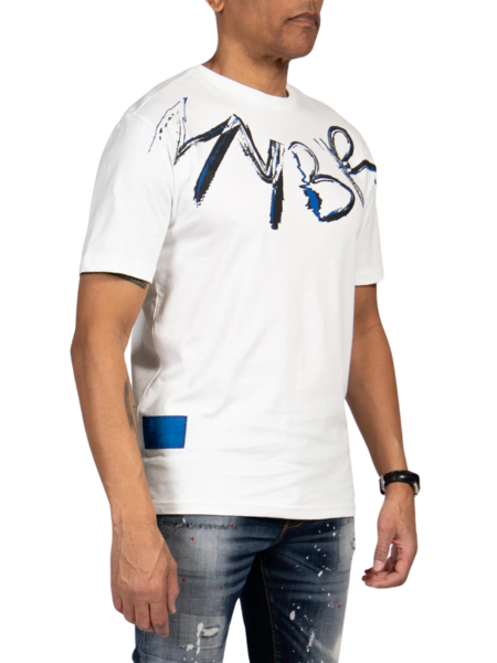 My Brand My Brand Signature Scribble Tee - Off White/Blue