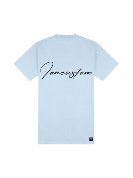 JorCustom JorCustom Written Slim Fit T-Shirt SS24 - Light Blue