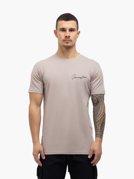 JorCustom JorCustom Written Slim Fit T-Shirt SS24 - Light Grey