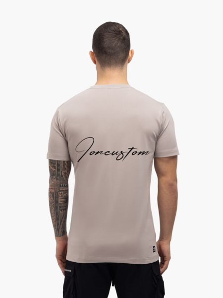 JorCustom JorCustom Written Slim Fit T-Shirt SS24 - Light Grey