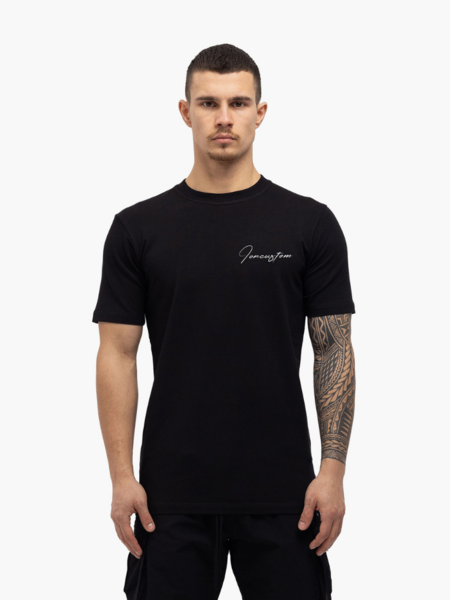JorCustom JorCustom Written Slim Fit T-Shirt SS24 - Black