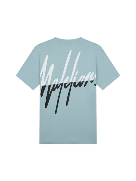 Malelions Split T-Shirt - Light Blue/White