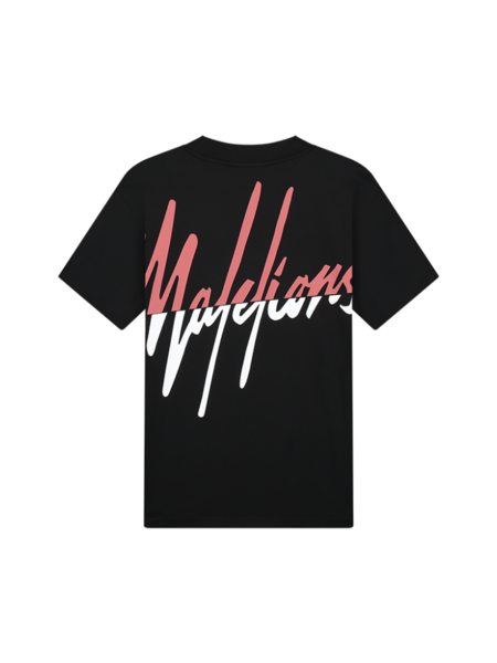 Malelions Split T-Shirt - Black/Coral