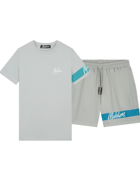 Malelions Captain Combi-set - Grey/Aqua Blue