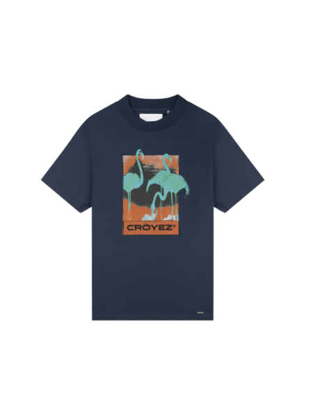 Croyez Croyez Thermal Flamingo T-Shirt - Blue