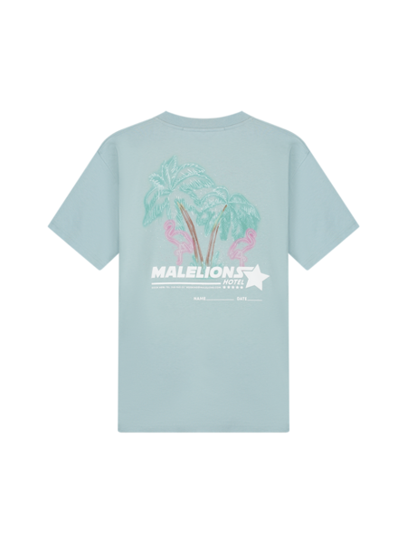 Malelions Hotel T-Shirt - Light Blue/White