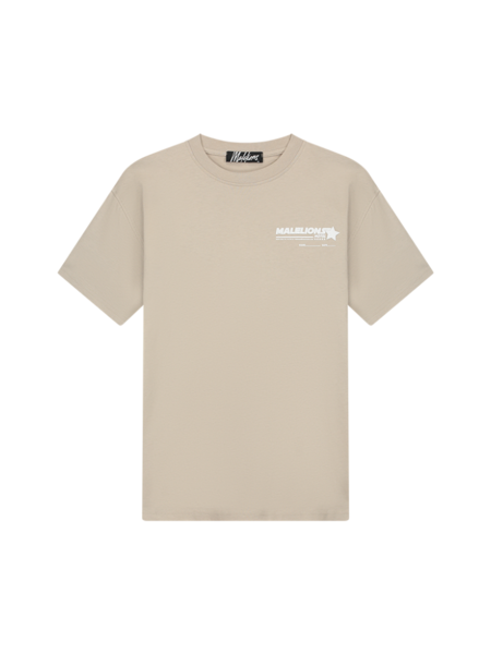 Malelions Malelions Hotel T-Shirt - Taupe/White