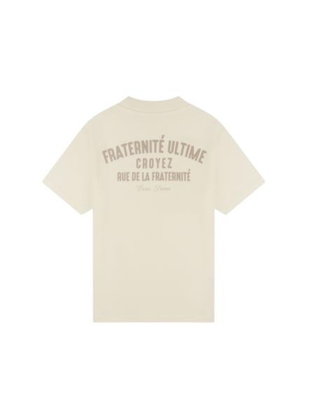 Croyez Croyez Fraternité Puff T-Shirt - Off White/Khaki