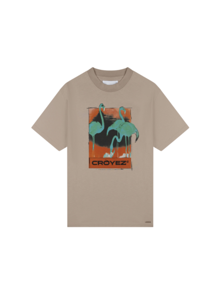 Croyez Croyez Thermal Flamingo T-Shirt - Khaki