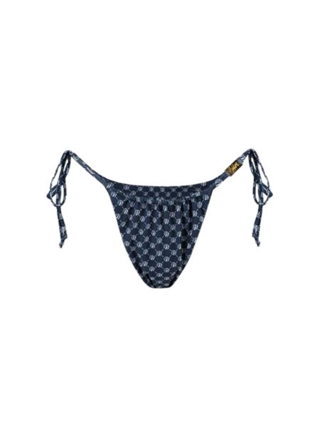 Malelions Women Tara Monogram Bikini Bottom - Navy/Light Blue