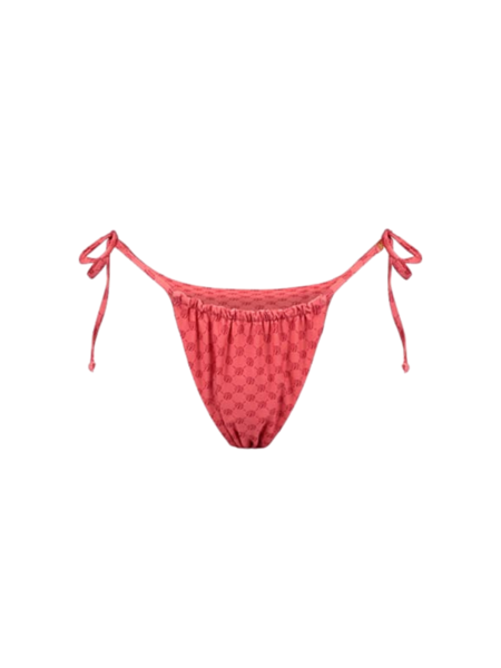 Malelions Women Tara Monogram Bikini Bottom - Coral/Pink