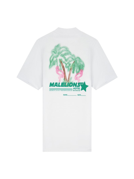 Malelions Women Hotel T-Shirt Dress - White