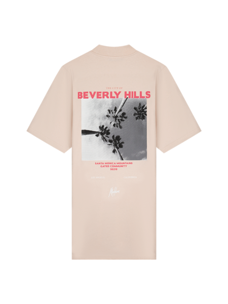 Malelions Women Beverly Hills T-Shirt Dress - Light Beige