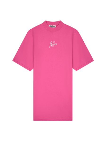Malelions Malelions Women Kiki T-Shirt Dress - Hot Pink/Light Pink