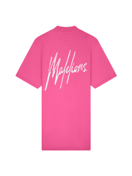 Malelions Women Kiki T-Shirt Dress - Hot Pink/Light Pink