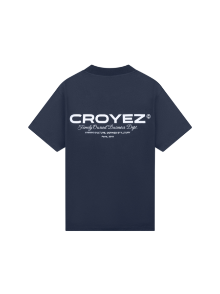 Croyez Croyez Family Owned Business T-Shirt - Navy White
