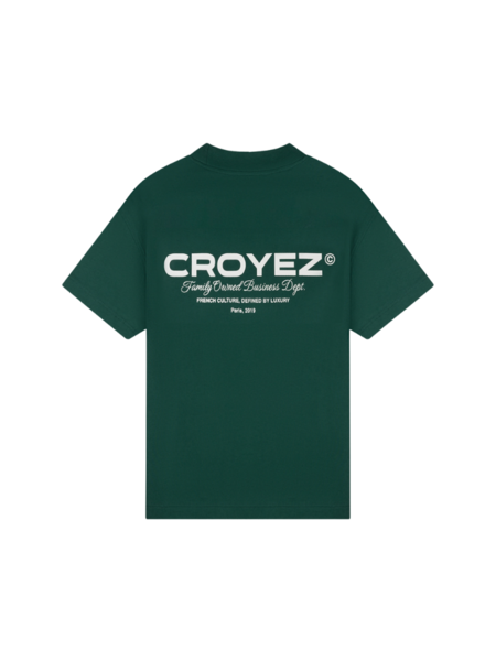 Croyez Croyez Family Owned Business T-Shirt - Dark Green/Off White
