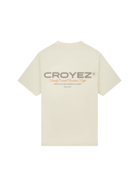 Croyez Family Owned Business T-Shirt - Off White/Khaki