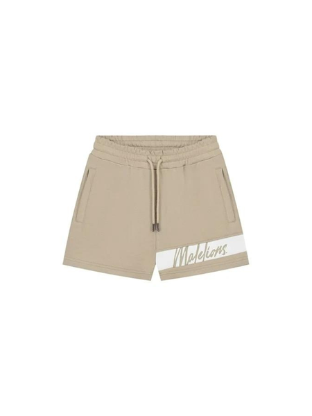 Malelions Women Captain Shorts - Taupe/White