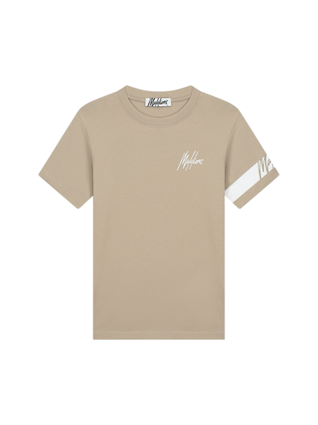Malelions Women Captain T-Shirt - Taupe/White
