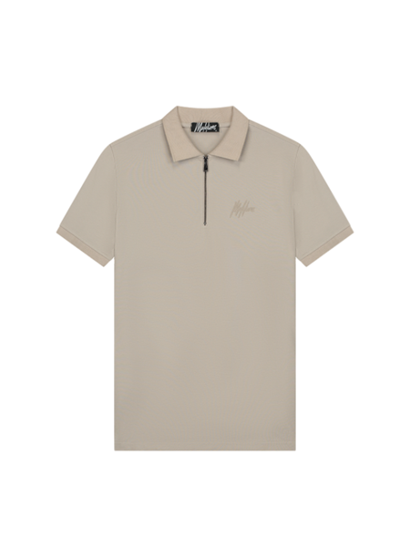 Malelions Signature Zip Polo - Taupe