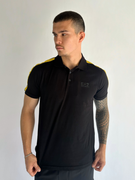 EA7 EA7 Logo Tape Polo - Black