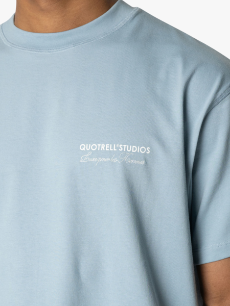 Quotrell Quotrell Studios T-Shirt - Muted Blue/White