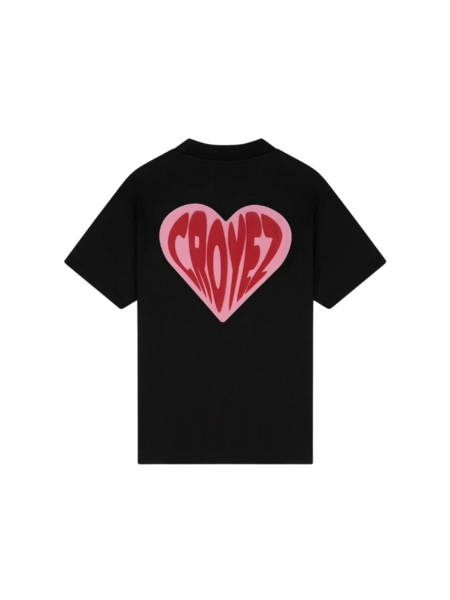 Croyez Croyez Puffed Heart T-Shirt - Black/red