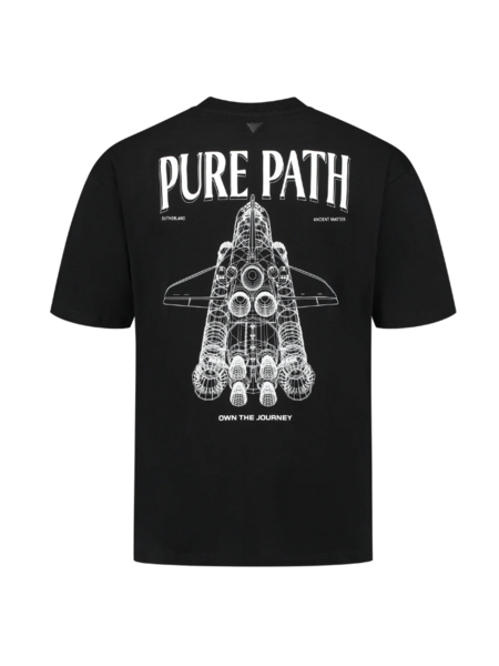 Pure Path Pure Path Space Shuttle 3D Blueprint T-Shirt - Black