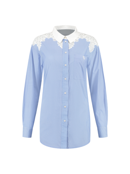 Fifth House Fifth House Cherie Shirt - Air Blue/White