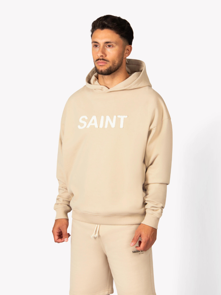 Saint Blanc Saint Blanc Cut Hoodie - Taupe/Off White