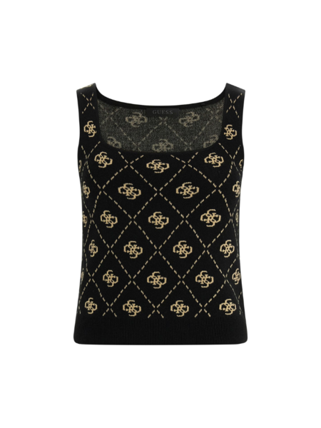 Guess Sarah 4G Bralette Sweater - Black Travertine San