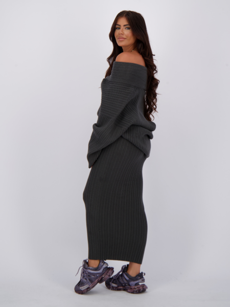 Reinders Reinders Kourtney Knit Long Skirt - Zinc