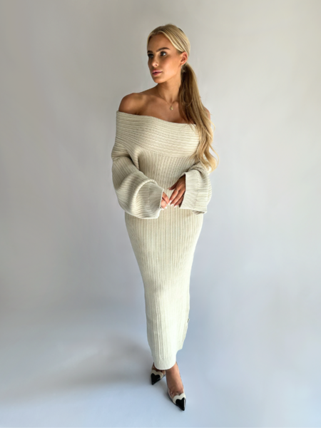 Reinders Kourtney Knit Dress - Creme