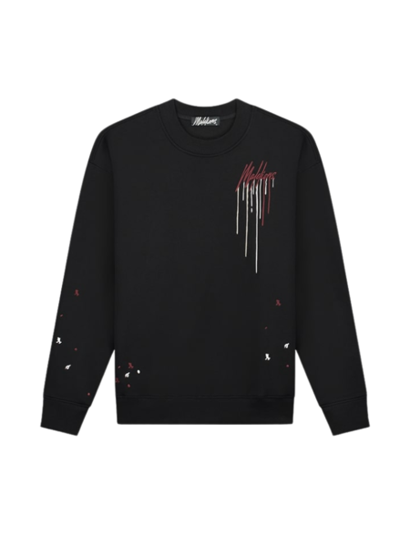 Malelions Malelions Oversized Painter Sweater - Black/Burgundy