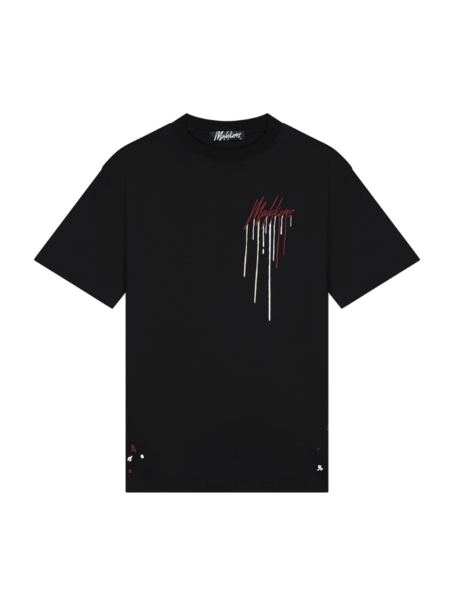 Malelions Oversized Painter T-Shirt - Black/Burgundy