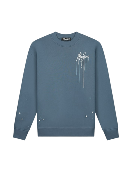 Malelions Oversized Painter Sweater - Blue Slate