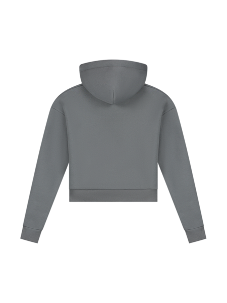 Malelions Malelions Women Cropped Zip Hoodie - Dark Grey