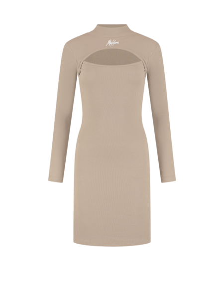 Malelions Women Cut-Out Dress - Taupe