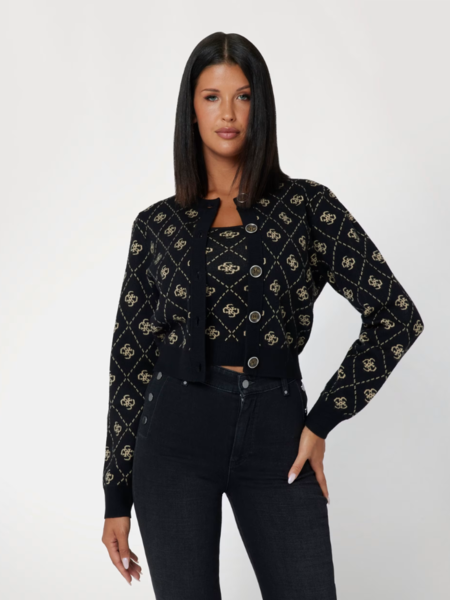 Guess Guess Sarah Cardi Sweater - Black Travertine San