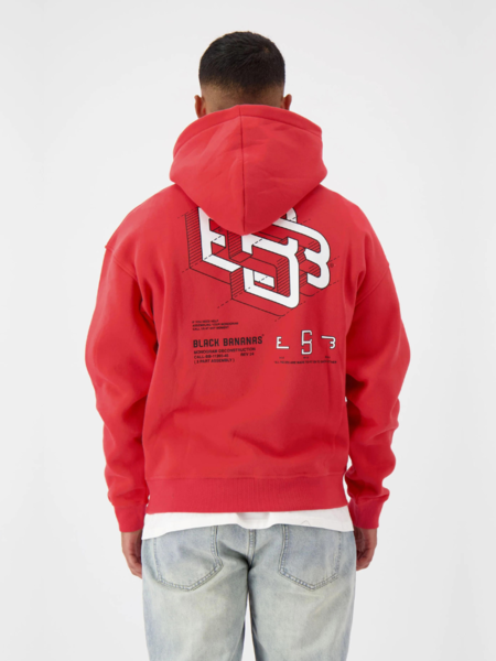 Black Bananas Black Bananas Deconstruction Hoodie - Red